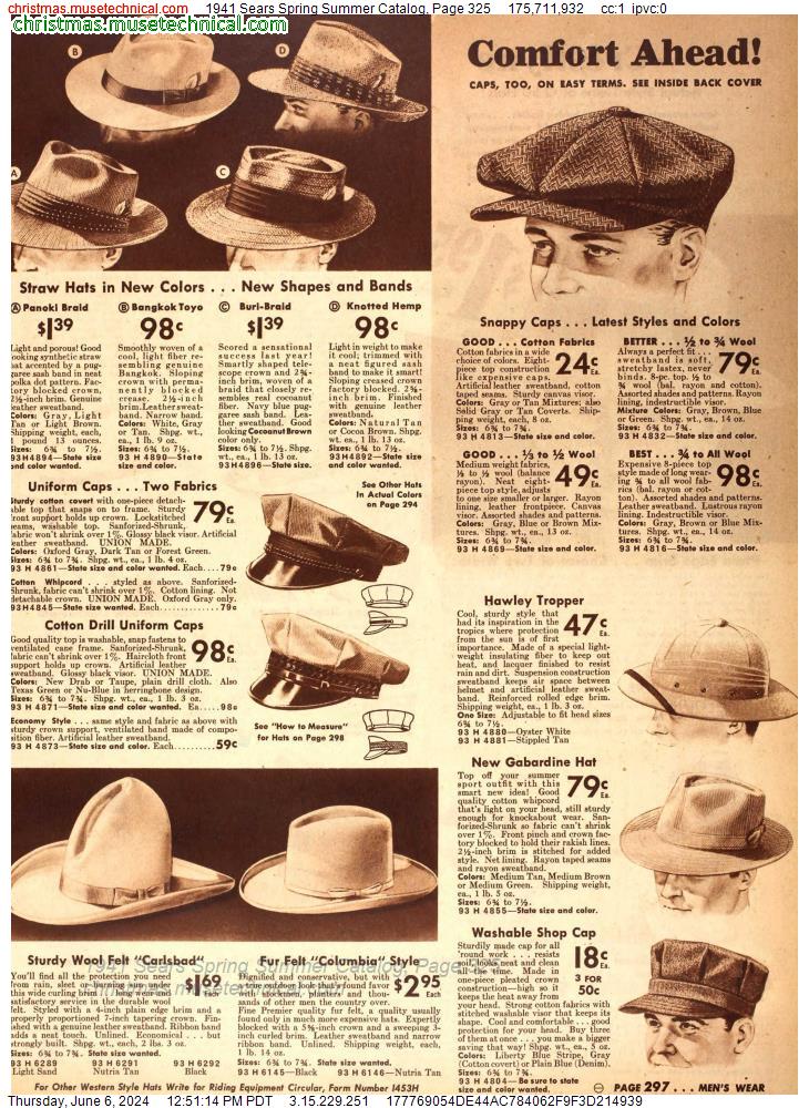 1941 Sears Spring Summer Catalog, Page 325