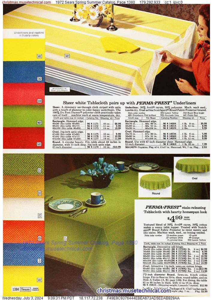 1972 Sears Spring Summer Catalog, Page 1380