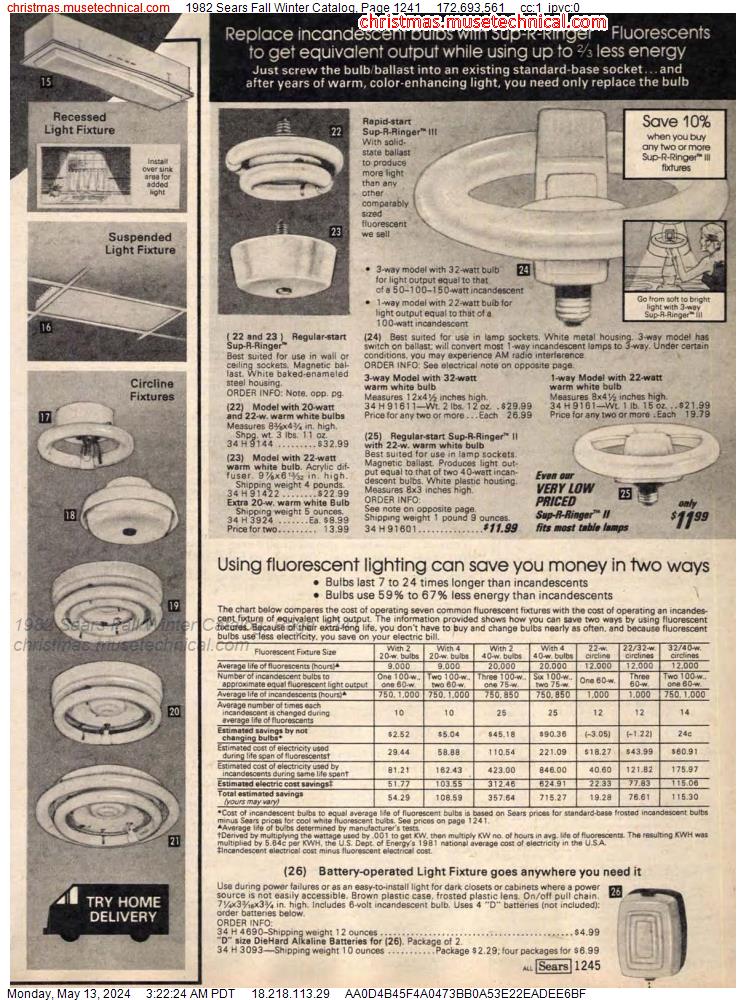 1982 Sears Fall Winter Catalog, Page 1241