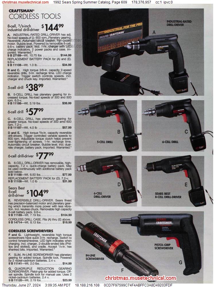 1992 Sears Spring Summer Catalog, Page 609