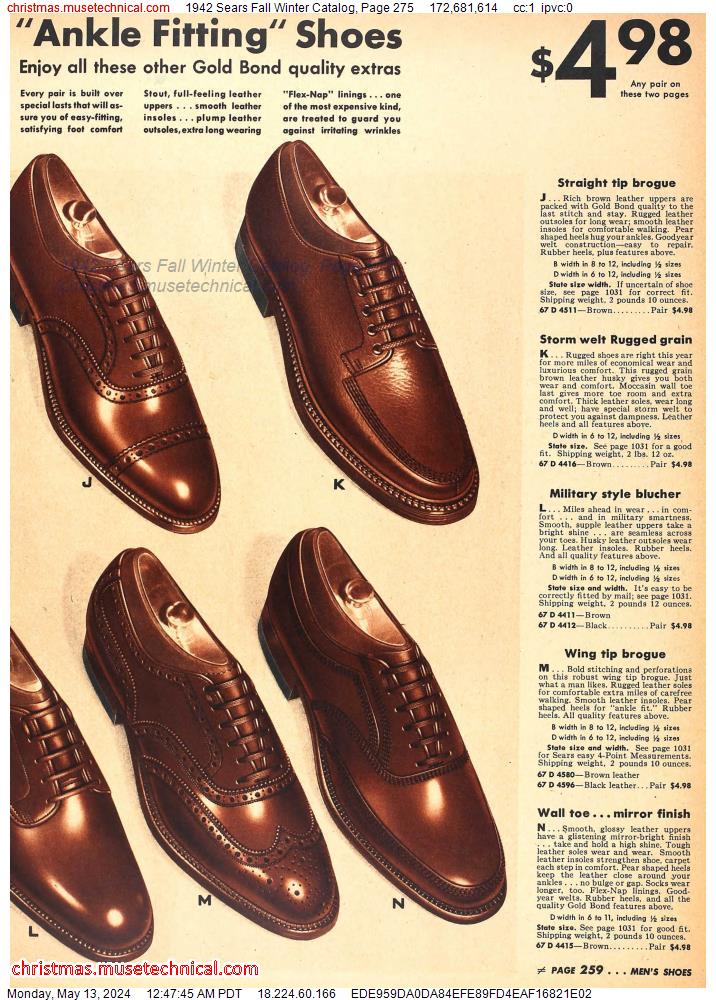 1942 Sears Fall Winter Catalog, Page 275