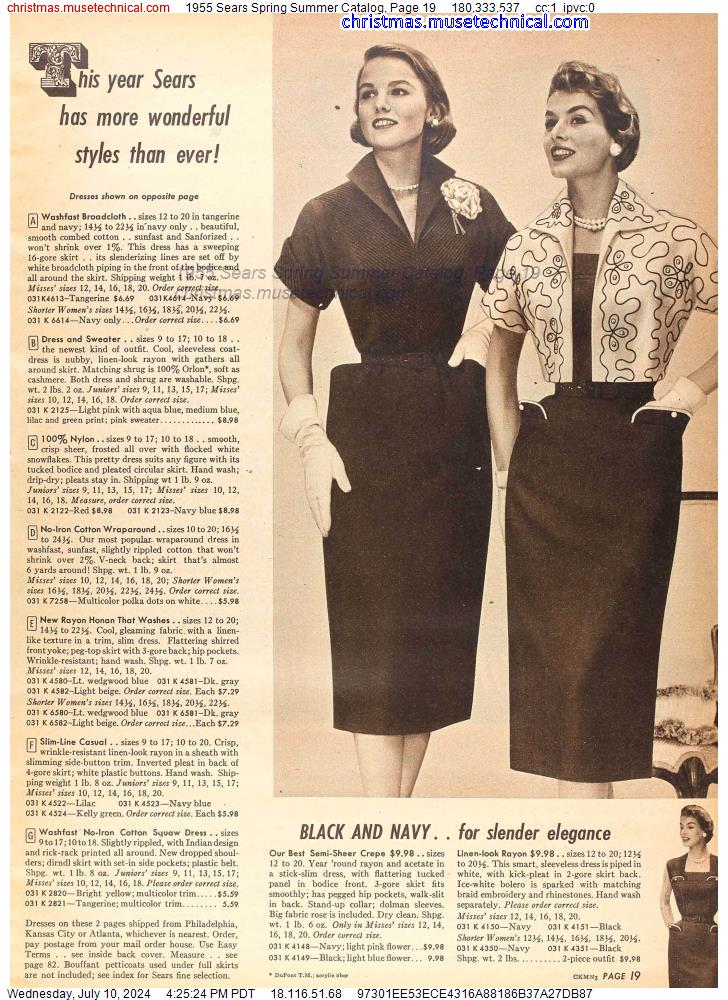1955 Sears Spring Summer Catalog, Page 19