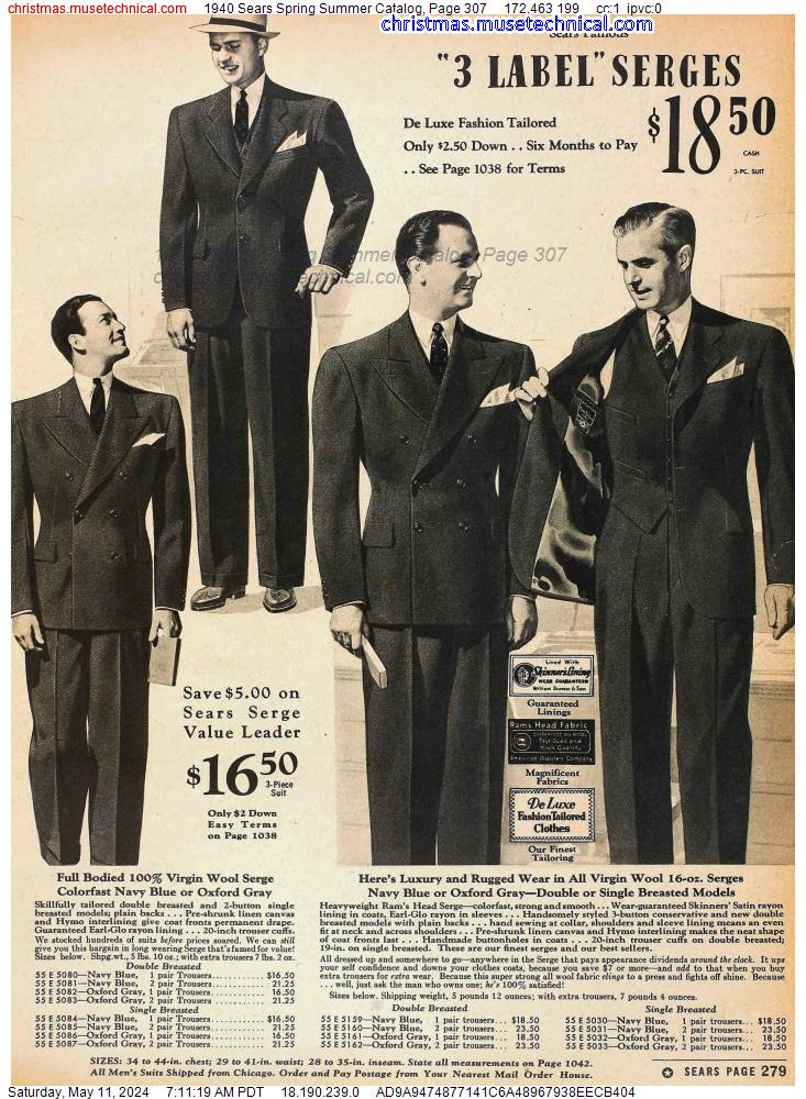 1940 Sears Spring Summer Catalog, Page 307 - Catalogs & Wishbooks