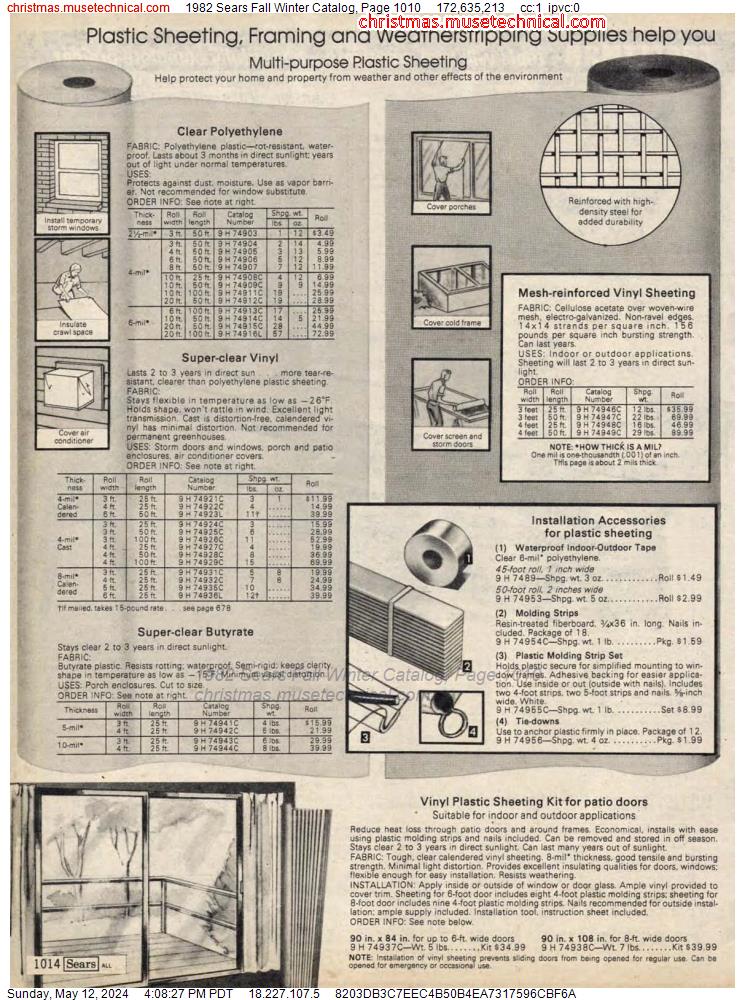1982 Sears Fall Winter Catalog, Page 1010