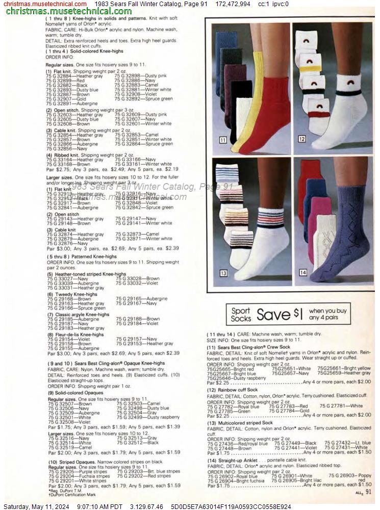 1983 Sears Fall Winter Catalog, Page 91