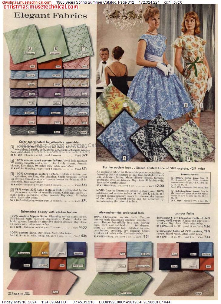1960 Sears Spring Summer Catalog, Page 312