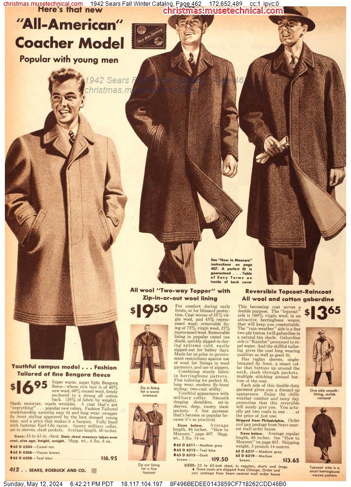 1942 Sears Fall Winter Catalog, Page 462