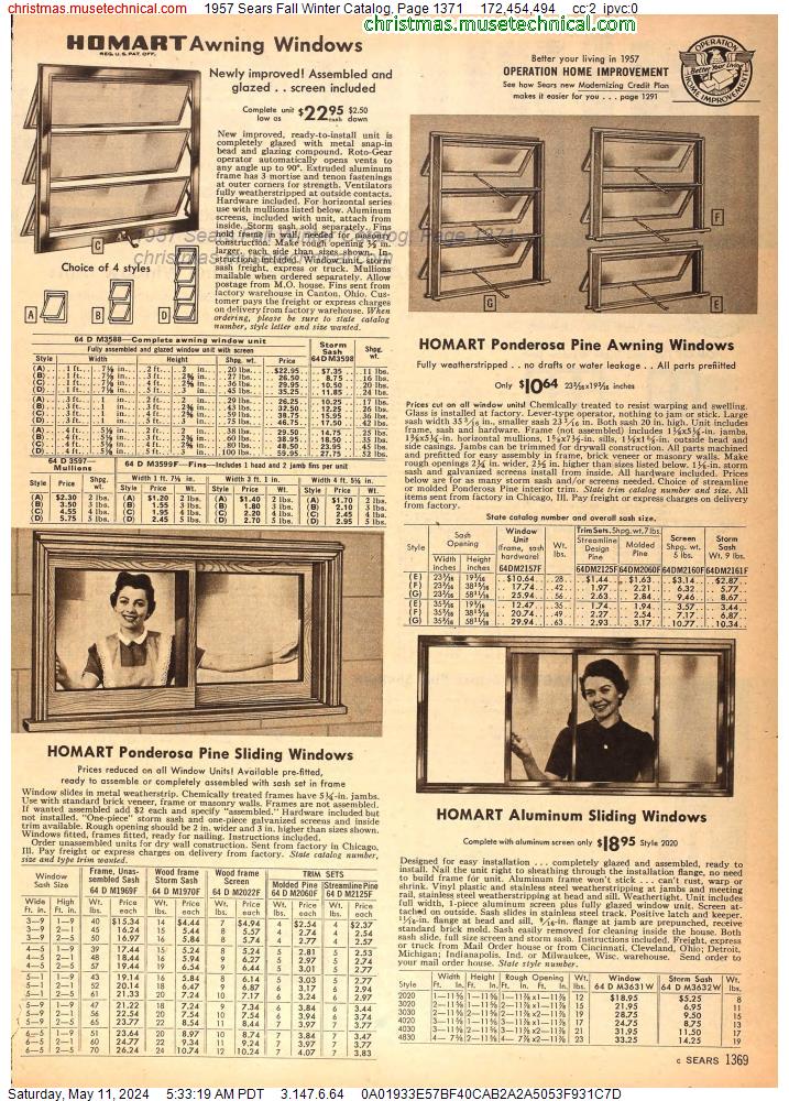 1957 Sears Fall Winter Catalog, Page 1371