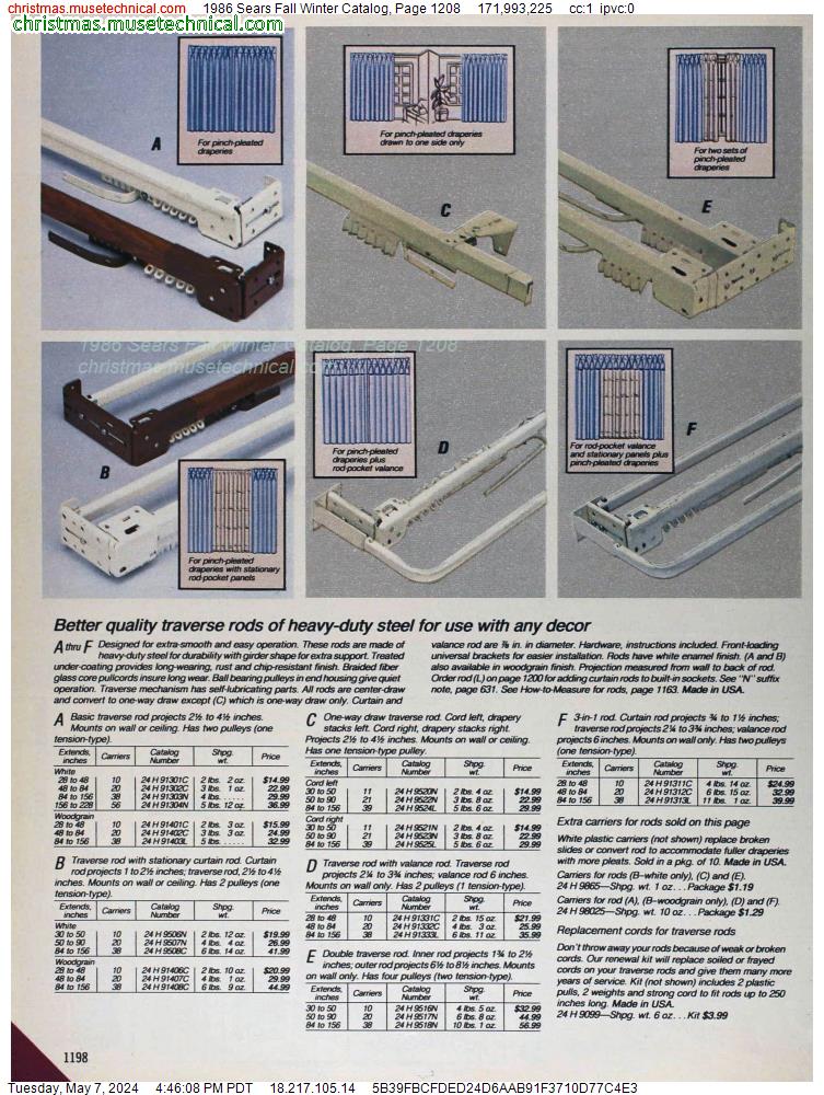 1986 Sears Fall Winter Catalog, Page 1208