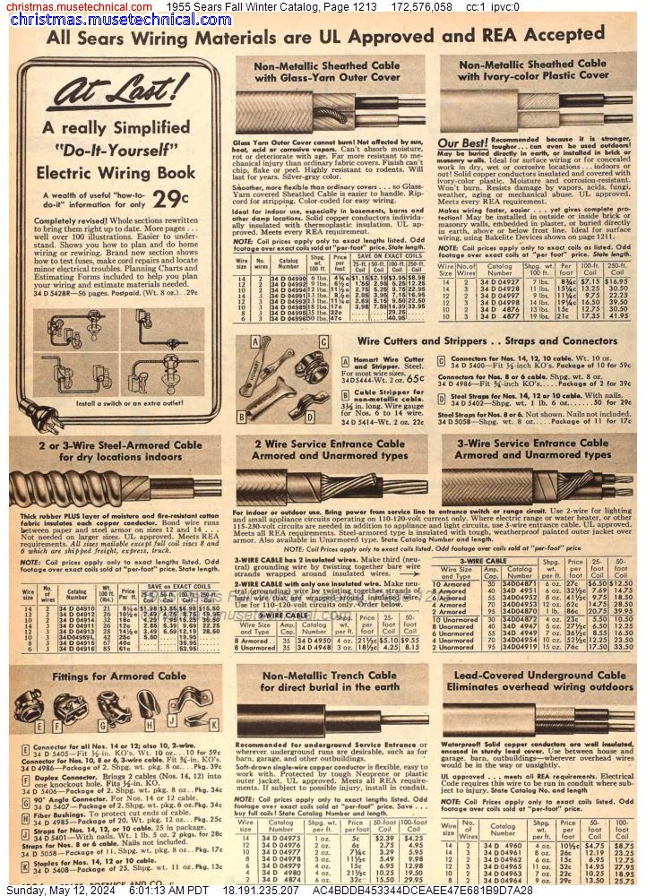 1955 Sears Fall Winter Catalog, Page 1213
