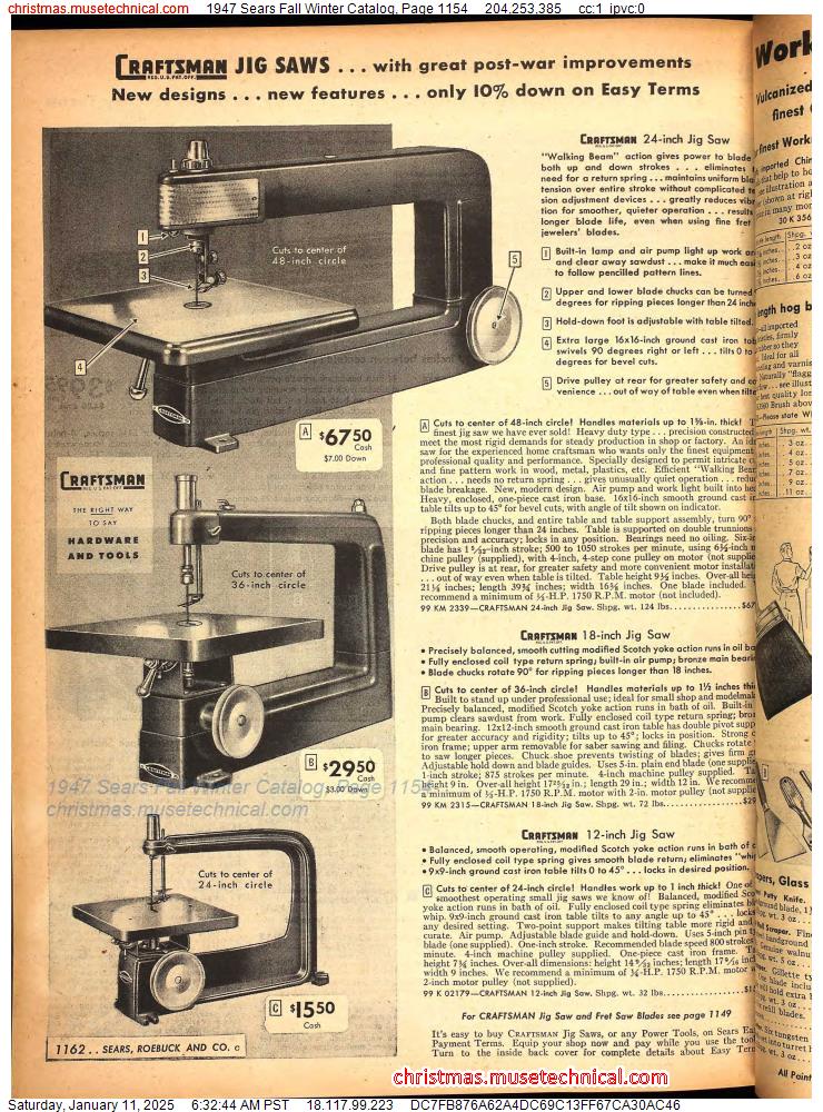 1947 Sears Fall Winter Catalog, Page 1154