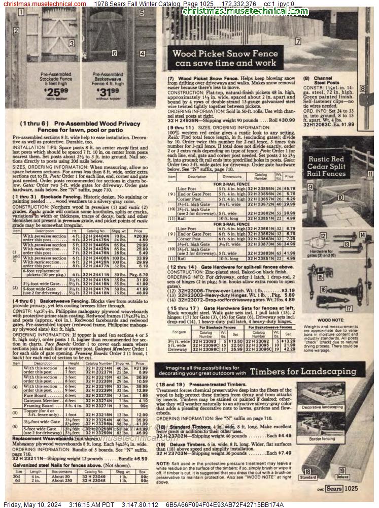 1978 Sears Fall Winter Catalog, Page 1025