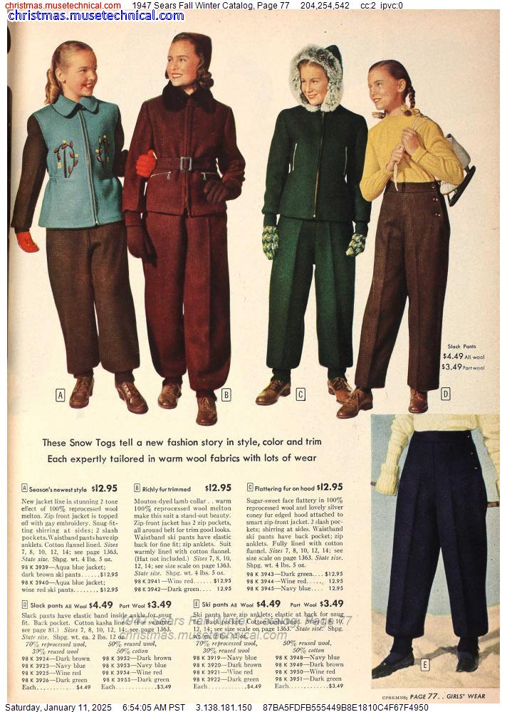 1947 Sears Fall Winter Catalog, Page 77