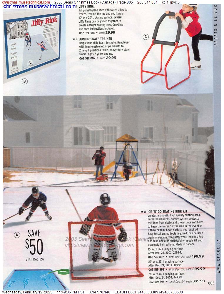 2003 Sears Christmas Book (Canada), Page 805