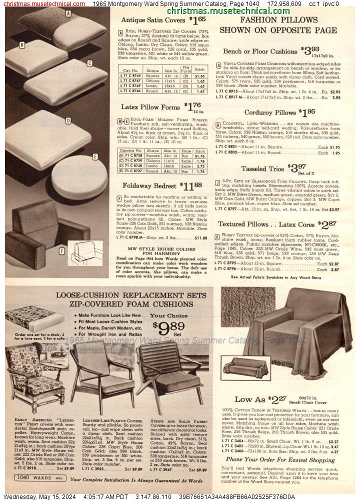 1965 Montgomery Ward Spring Summer Catalog, Page 1040