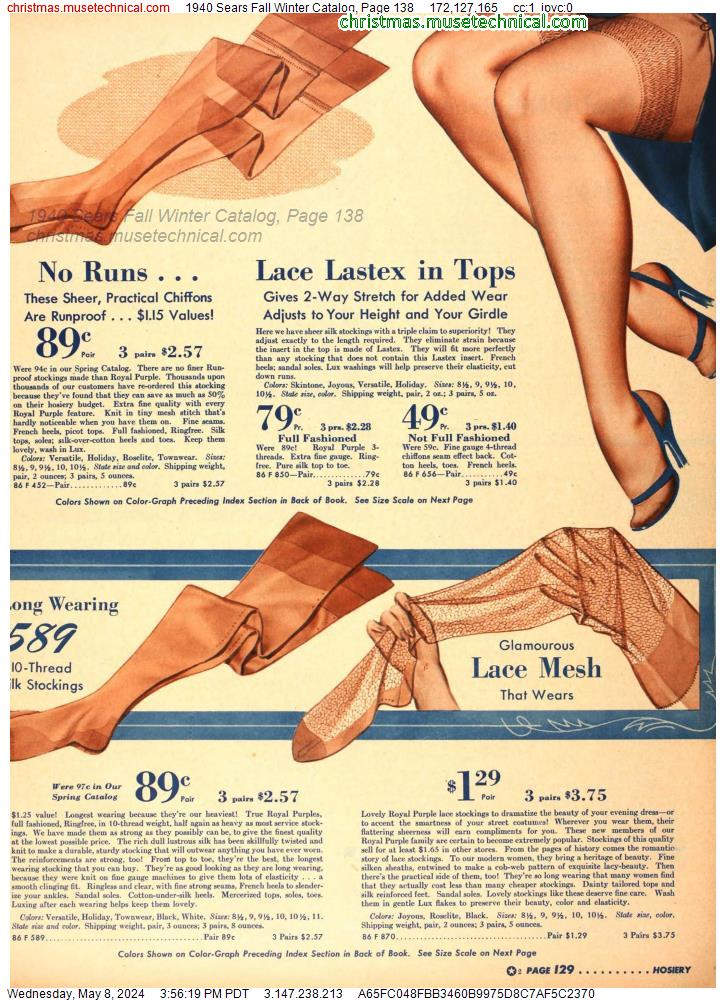 1940 Sears Fall Winter Catalog, Page 138