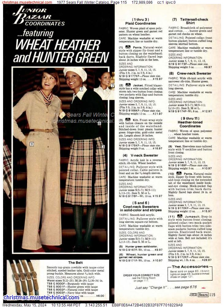 1977 Sears Fall Winter Catalog, Page 115