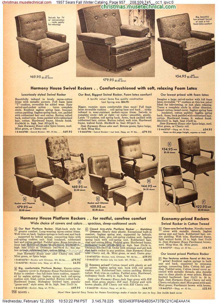 1957 Sears Fall Winter Catalog, Page 957