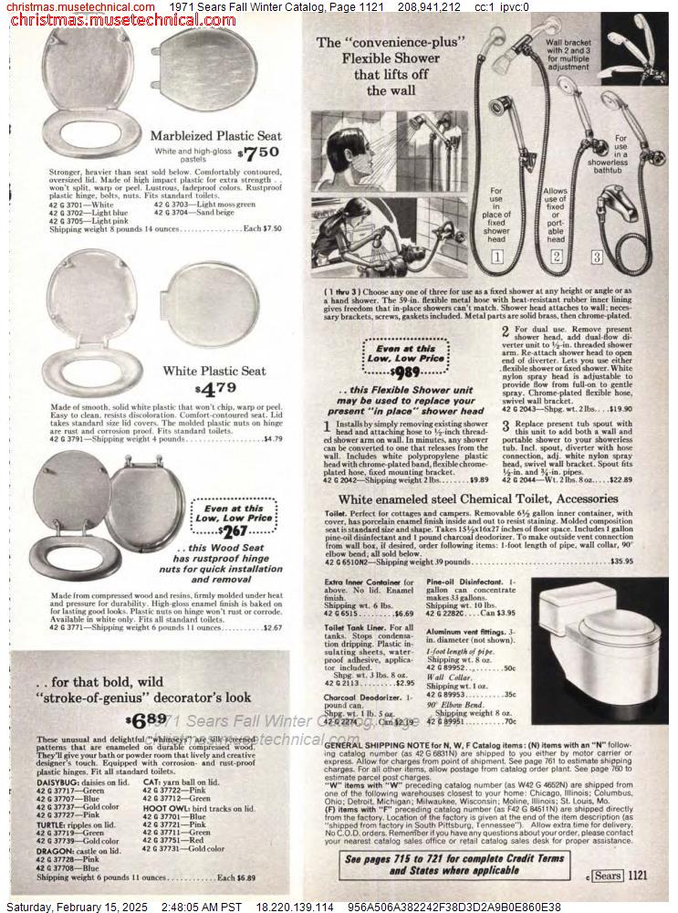 1971 Sears Fall Winter Catalog, Page 1121