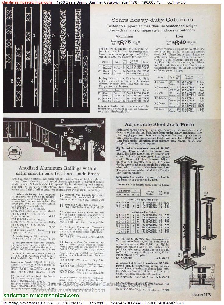 1966 Sears Spring Summer Catalog, Page 1178