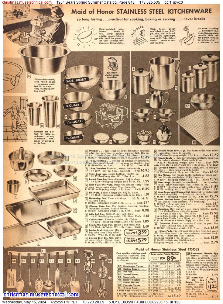 1954 Sears Spring Summer Catalog, Page 848