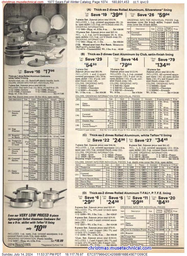 1977 Sears Fall Winter Catalog, Page 1074