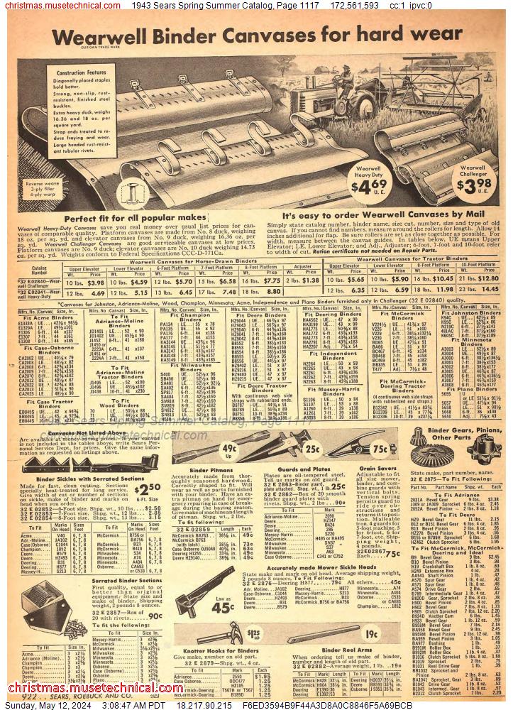 1943 Sears Spring Summer Catalog, Page 1117