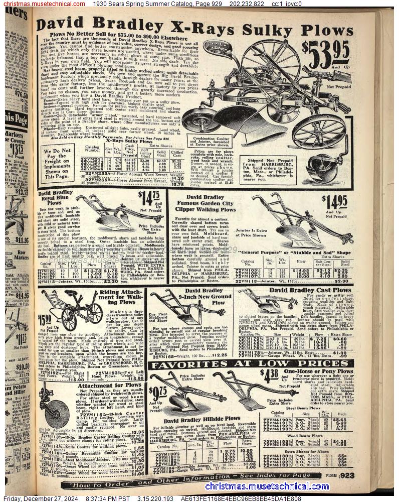 1930 Sears Spring Summer Catalog, Page 929