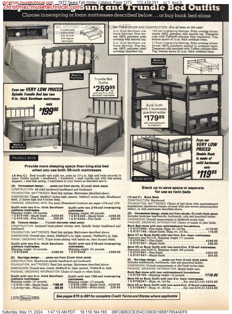 1977 Sears Fall Winter Catalog, Page 1370