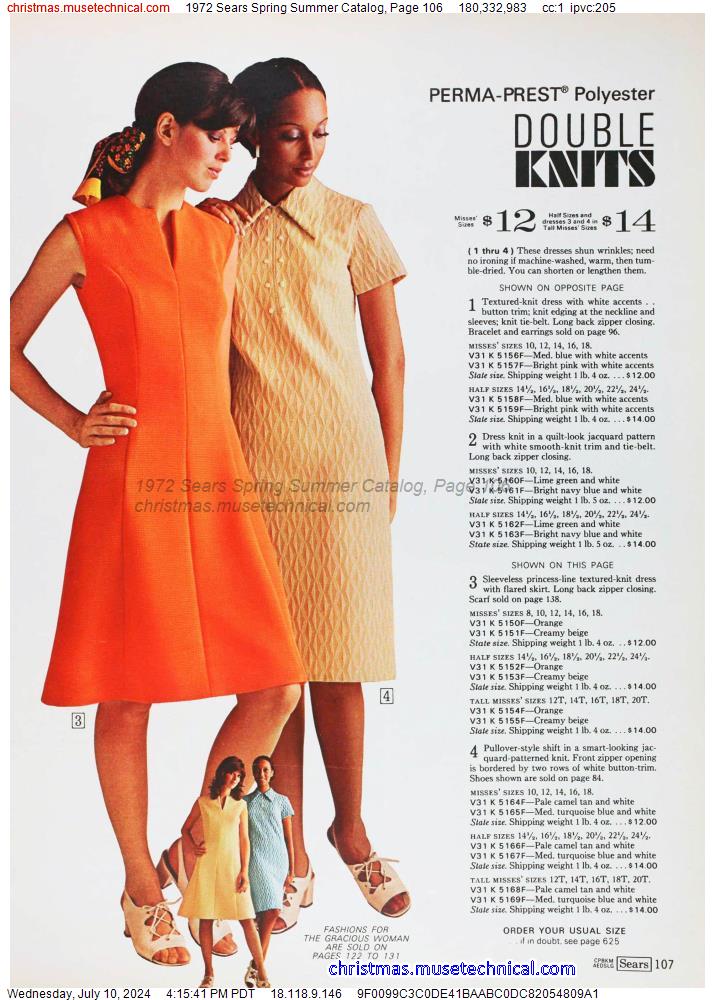 1972 Sears Spring Summer Catalog, Page 106