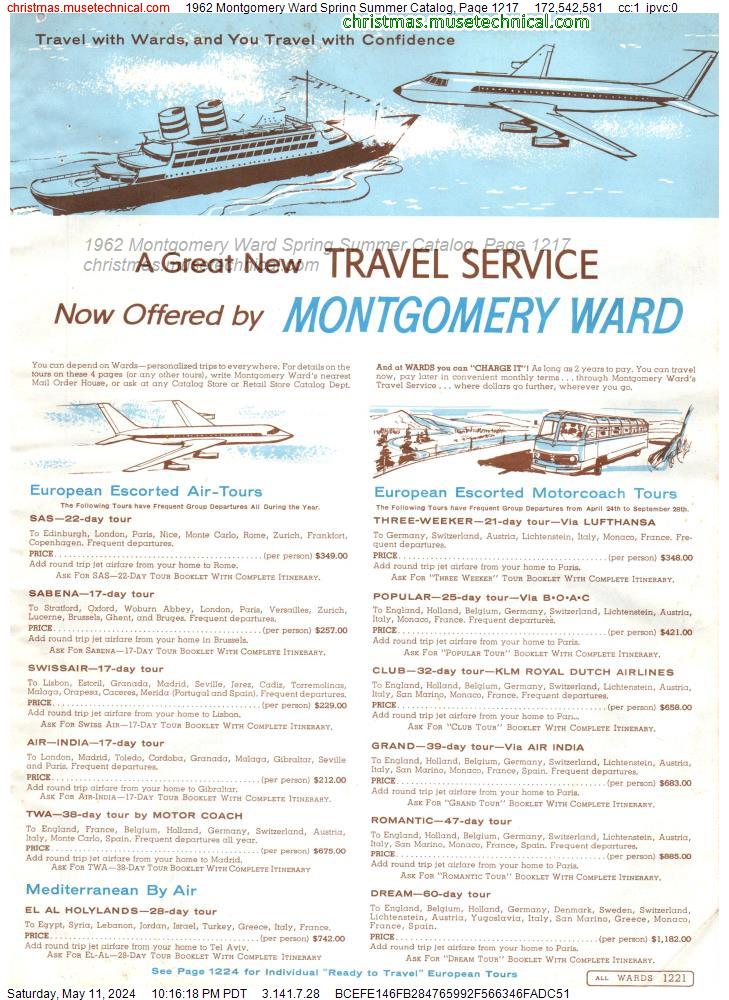 1962 Montgomery Ward Spring Summer Catalog, Page 1217