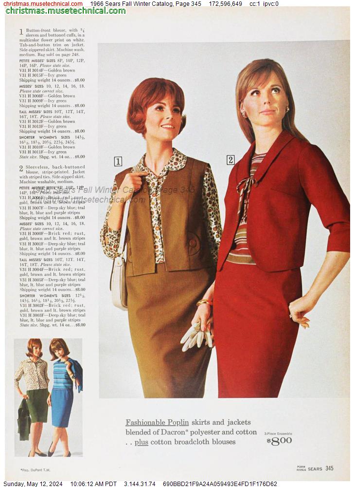 1966 Sears Fall Winter Catalog, Page 345