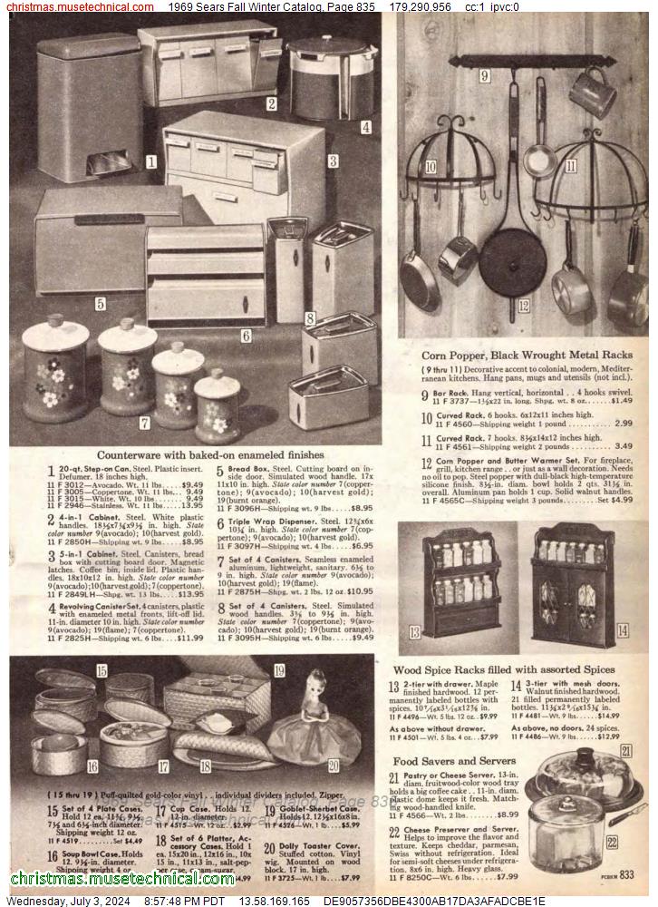 1969 Sears Fall Winter Catalog, Page 835