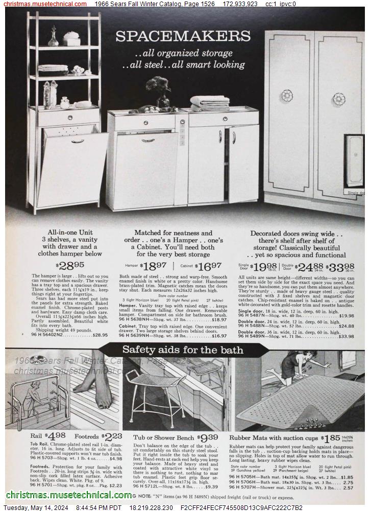 1966 Sears Fall Winter Catalog, Page 1526