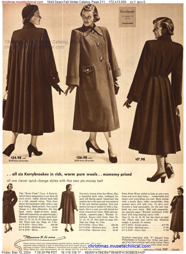 1949 Sears Fall Winter Catalog, Page 211
