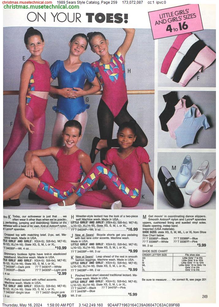 1989 Sears Style Catalog, Page 259