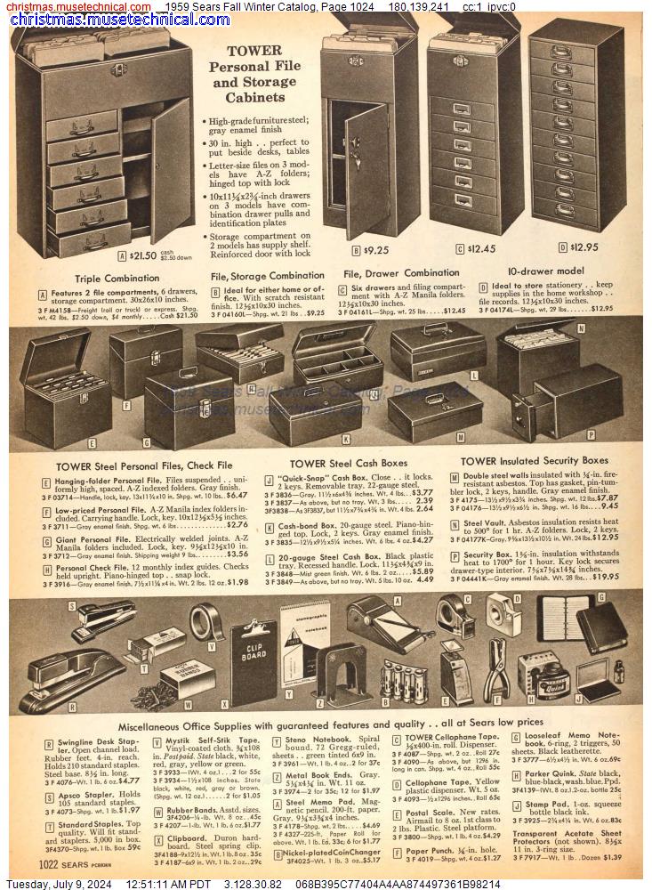 1959 Sears Fall Winter Catalog, Page 1024