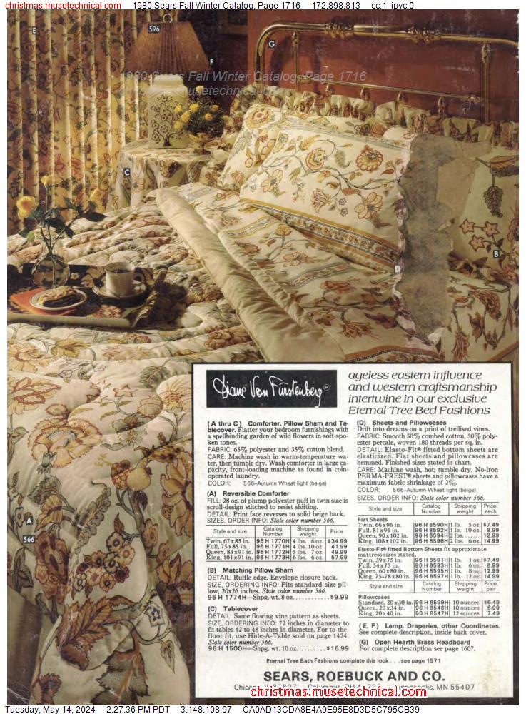 1980 Sears Fall Winter Catalog, Page 1716