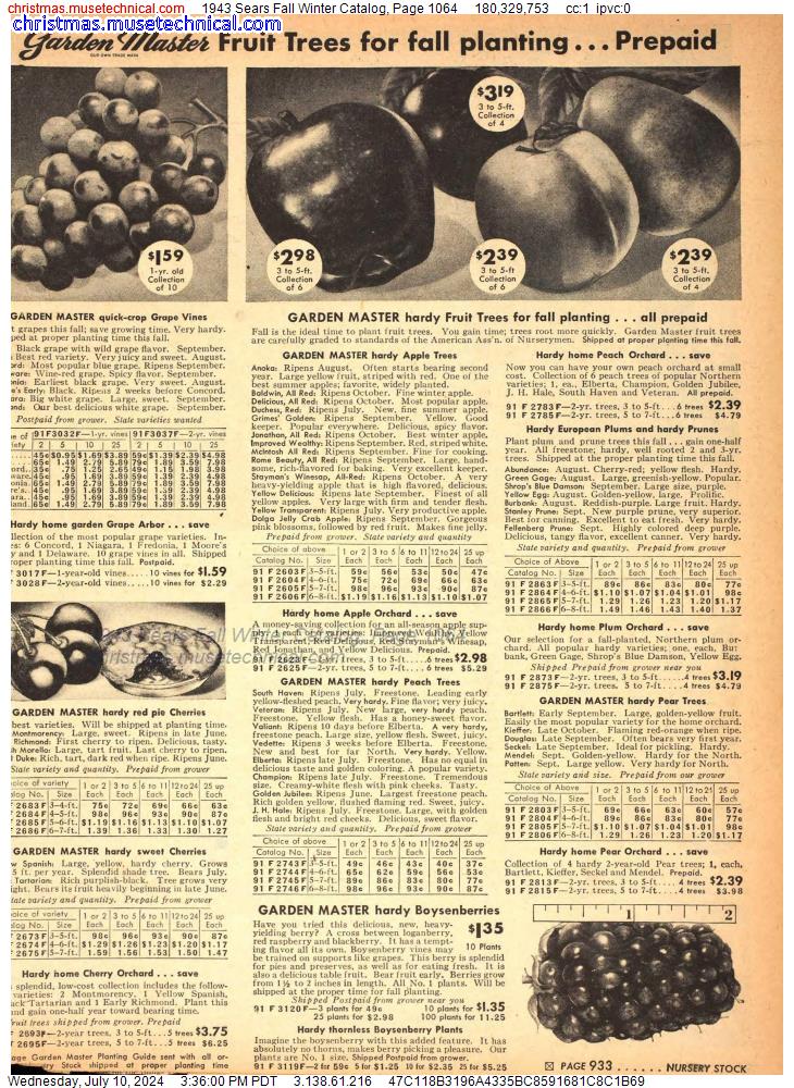 1943 Sears Fall Winter Catalog, Page 1064