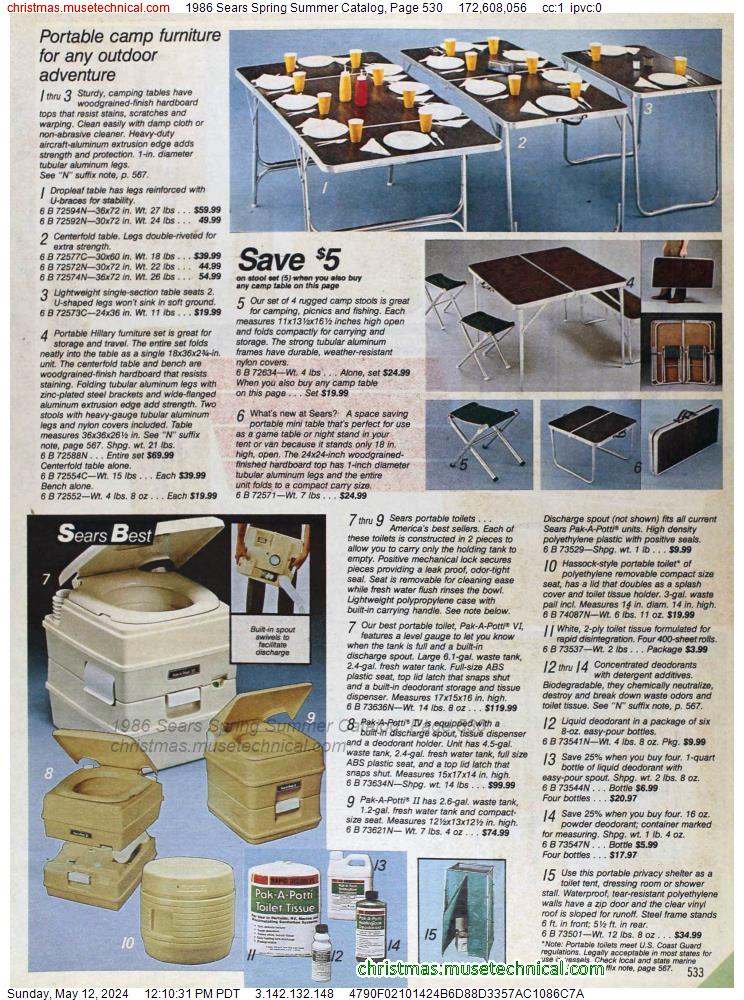1986 Sears Spring Summer Catalog, Page 530