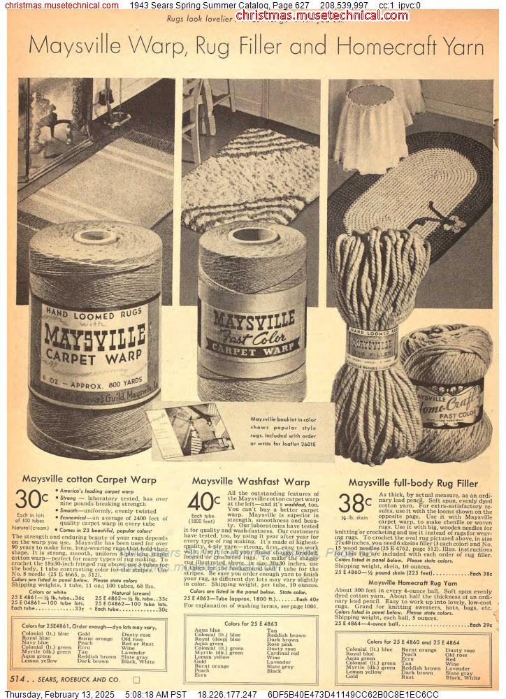 1943 Sears Spring Summer Catalog, Page 627