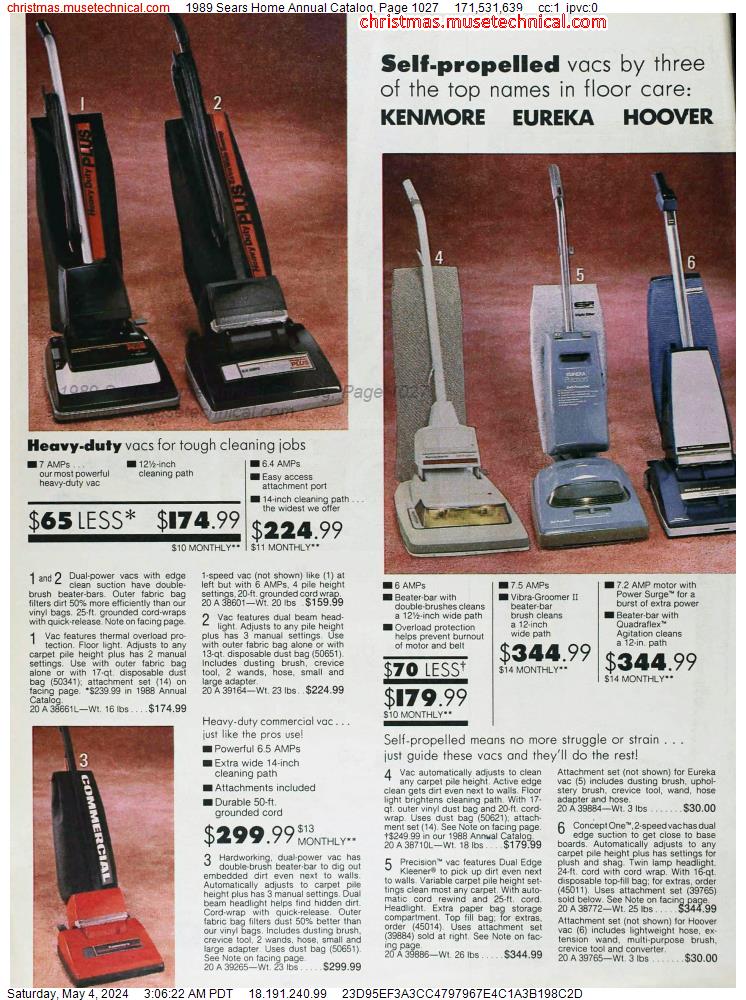 1989 Sears Home Annual Catalog, Page 1027