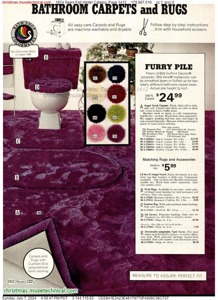 1974 Sears Fall Winter Catalog, Page 1412