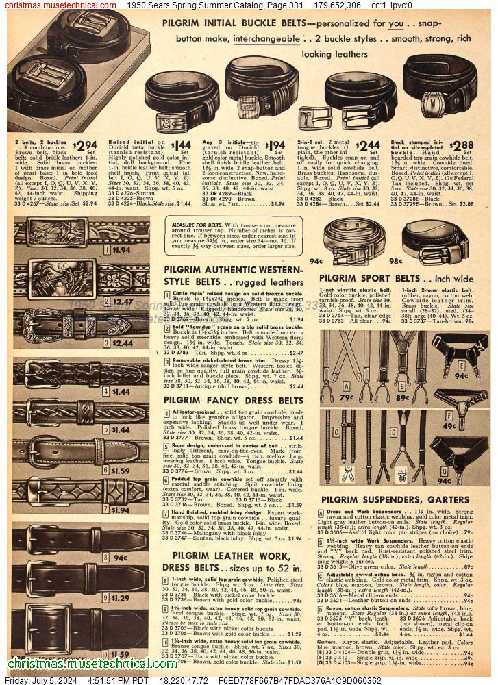 1950 Sears Spring Summer Catalog, Page 331