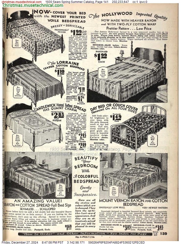 1930 Sears Spring Summer Catalog, Page 141