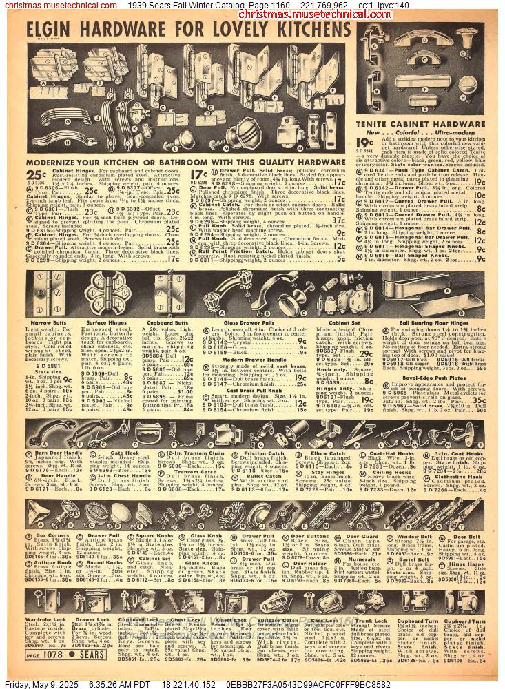 1939 Sears Fall Winter Catalog, Page 1160