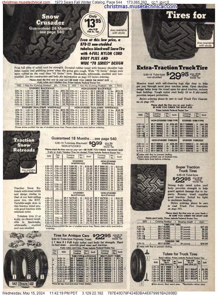 1973 Sears Fall Winter Catalog, Page 544