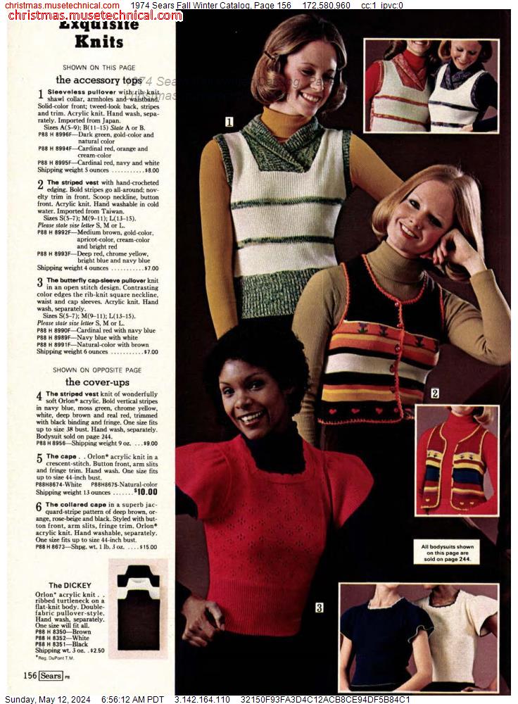 1974 Sears Fall Winter Catalog, Page 156