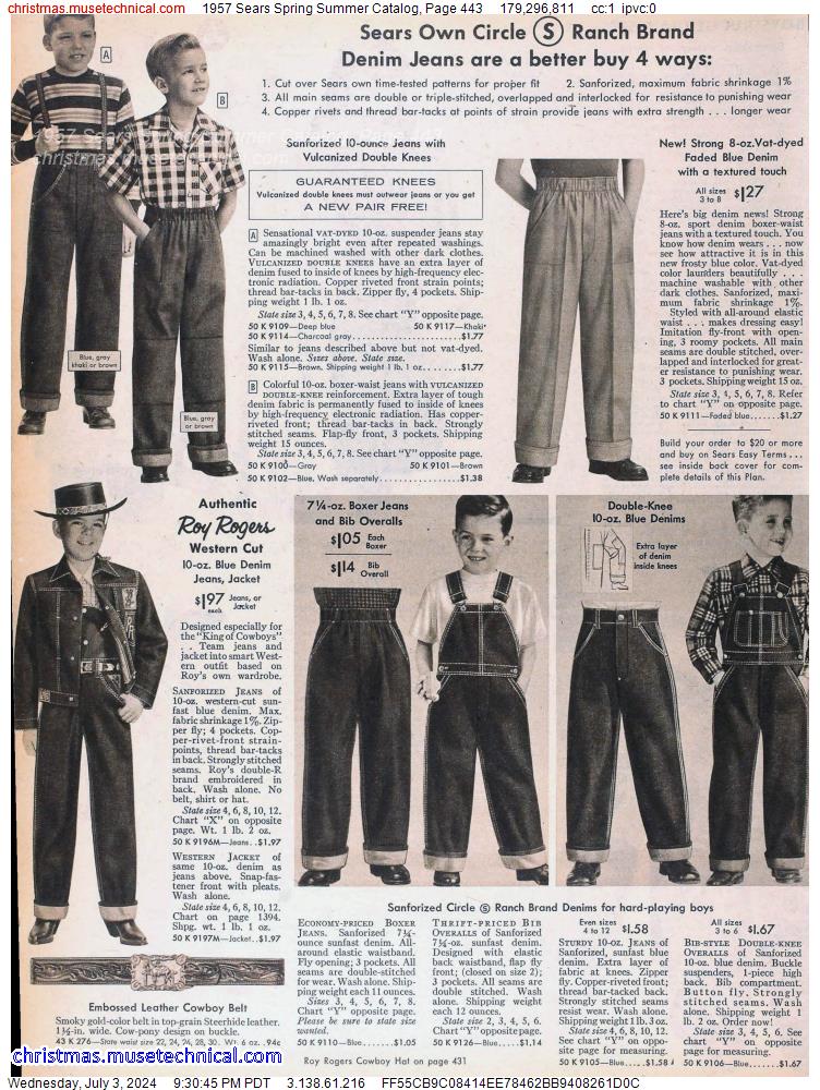 1957 Sears Spring Summer Catalog, Page 443