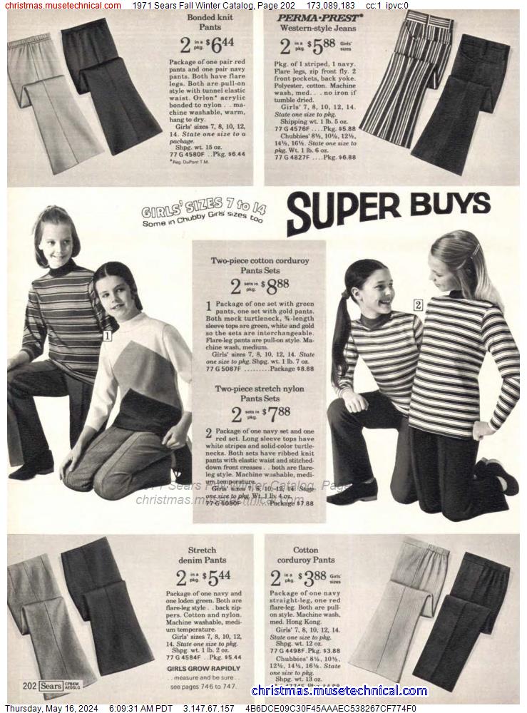 1971 Sears Fall Winter Catalog, Page 202